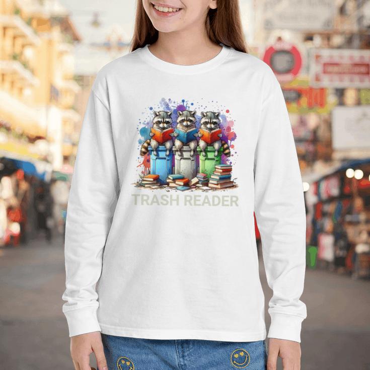 Racoons Trash Reader Book Lover Romantic Novels Premium Youth Long Sleeve Tee