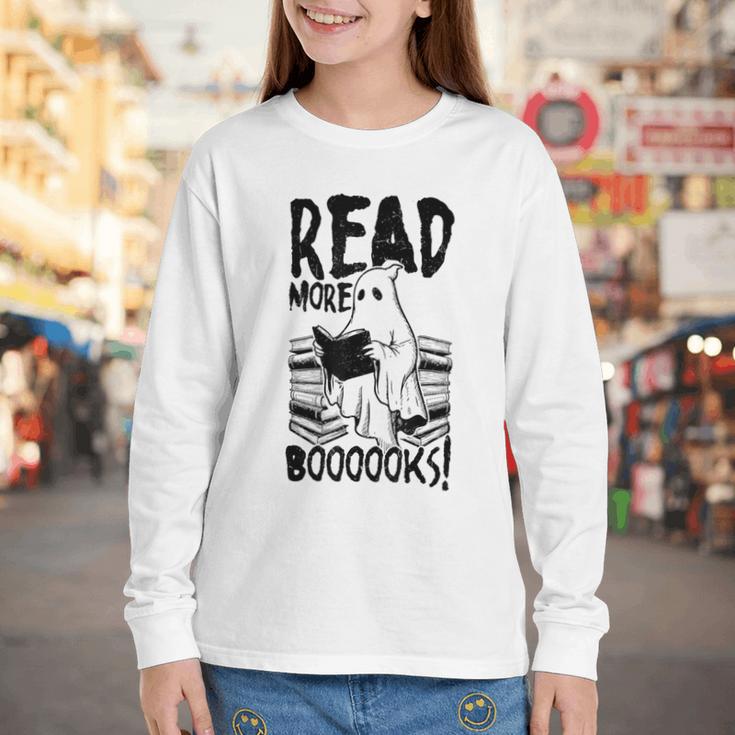 Read More Books Ghost Halloween Reading Teacher Literacy Youth Long Sleeve Tee Read More Books Ghost Halloween Reading Teacher Literacy Youth Long Sleeve Tee