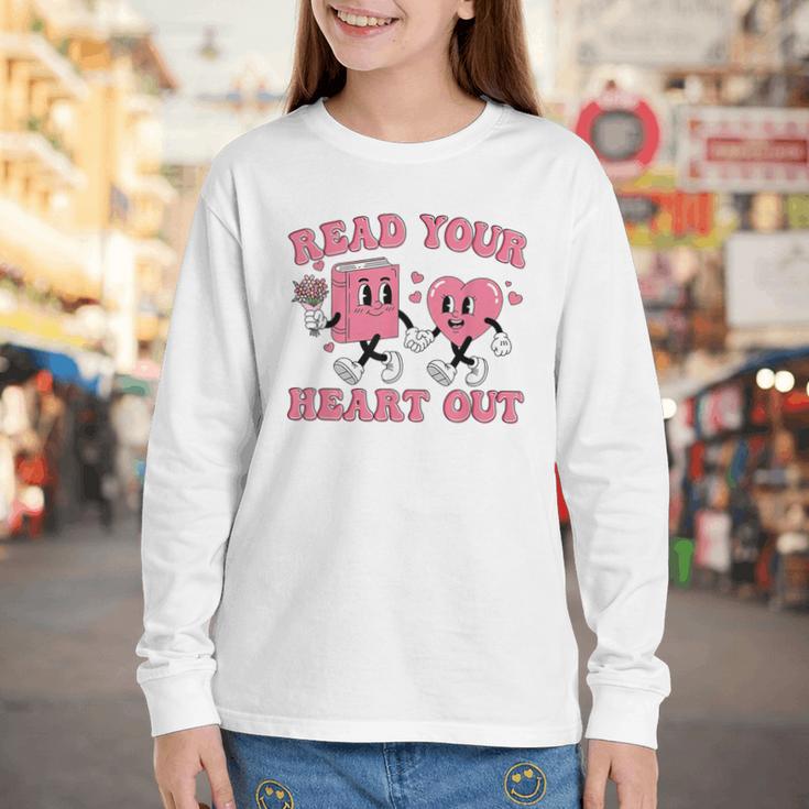 Read You Heart Out Reading Teacher Valentines Day Book Lover Youth Long Sleeve Tee Read You Heart Out Reading Teacher Valentines Day Book Lover Youth Long Sleeve Tee