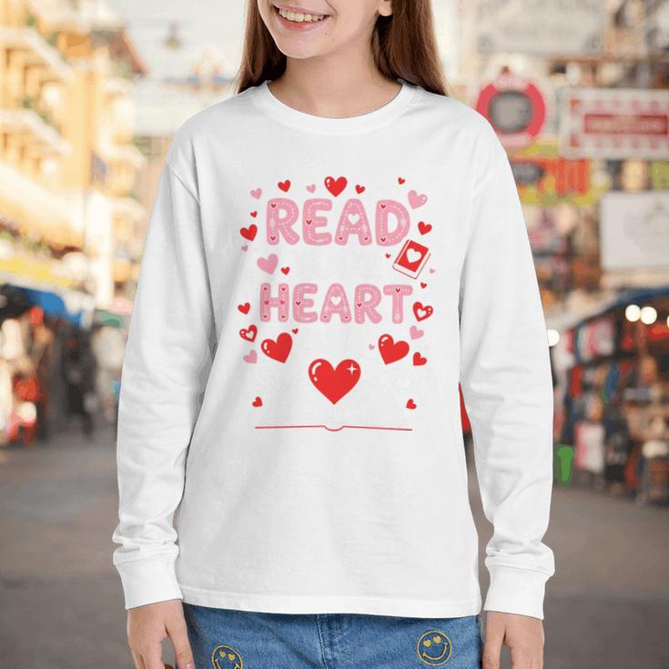 Read Your Heart Out Valentine Reading Book Lover Teacher Premium Tri-Blend Youth Long Sleeve Tee Read Your Heart Out Valentine Reading Book Lover Teacher Premium Tri-Blend Youth Long Sleeve Tee
