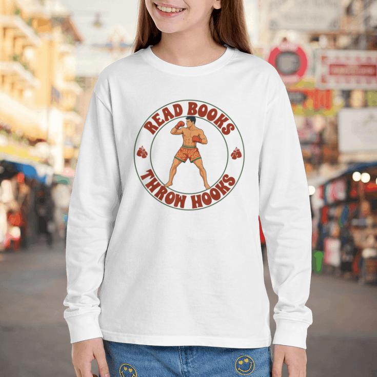 Reading Book Lover Boxer Boxing Lover Read Books Throw Hooks Youth Long Sleeve Tee