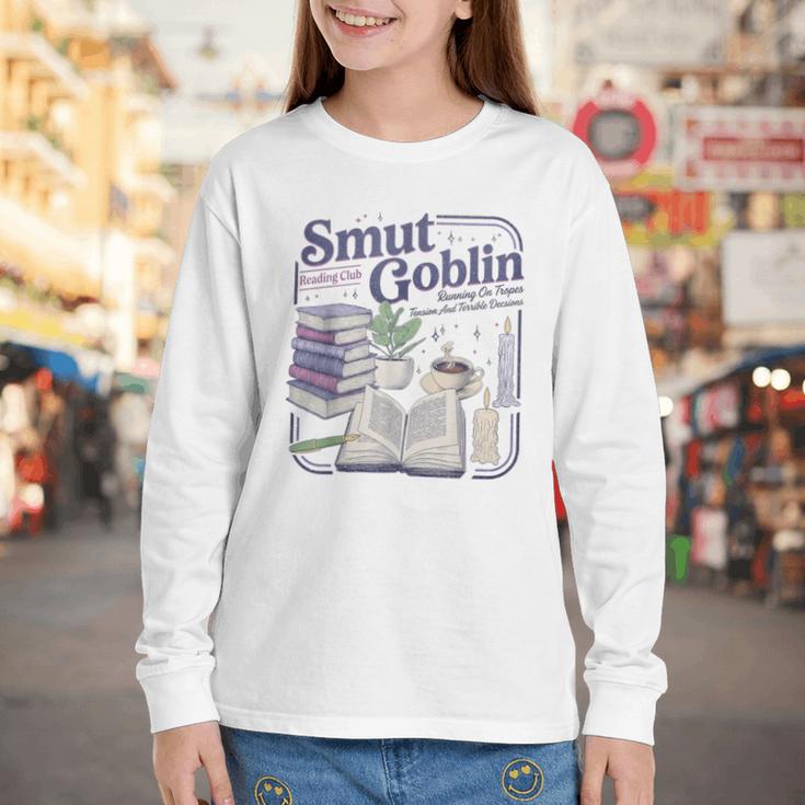 Smut Goblin Reading Club Book Lover Dark Academia Youth Long Sleeve Tee