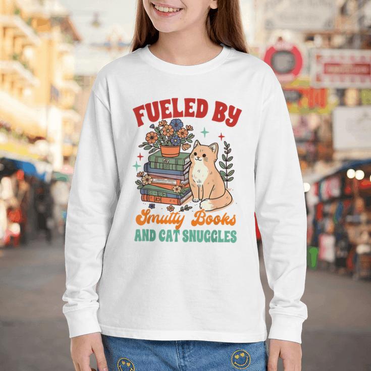 Smut Reader Cat Lover Fueled By Smutty Books & Cat Snuggles For Men Women Youth Long Sleeve Tee
