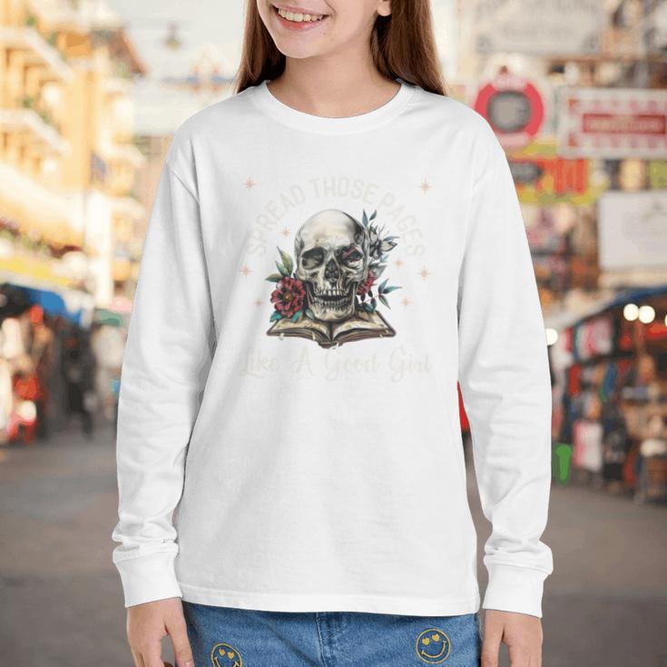 Spread Those Pages Like A Good Girl Dark Romance Smutt Books Youth Long Sleeve Tee Spread Those Pages Like A Good Girl Dark Romance Smutt Books Youth Long Sleeve Tee
