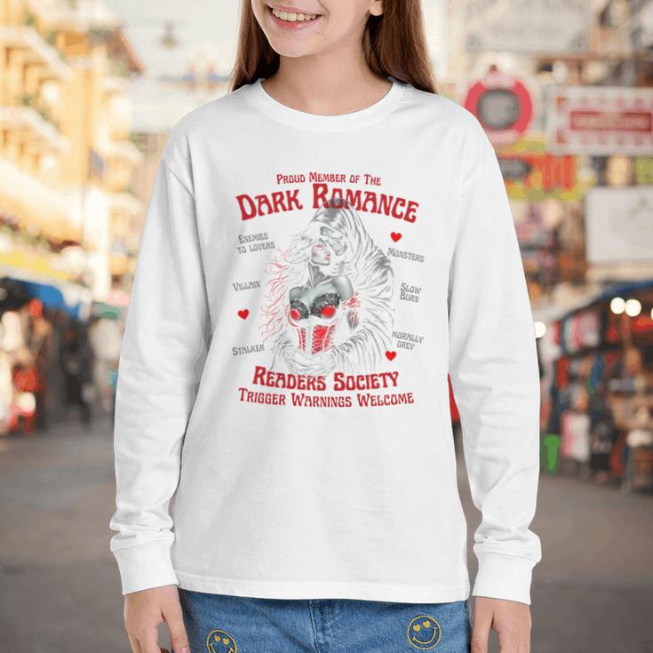 Trigger Warning Book Lover Dark Romance Smut Reader Youth Long Sleeve Tee