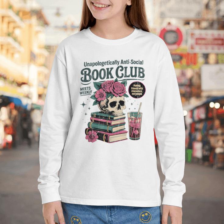 Unapologetically Anti Social Book Club Youth Long Sleeve Tee