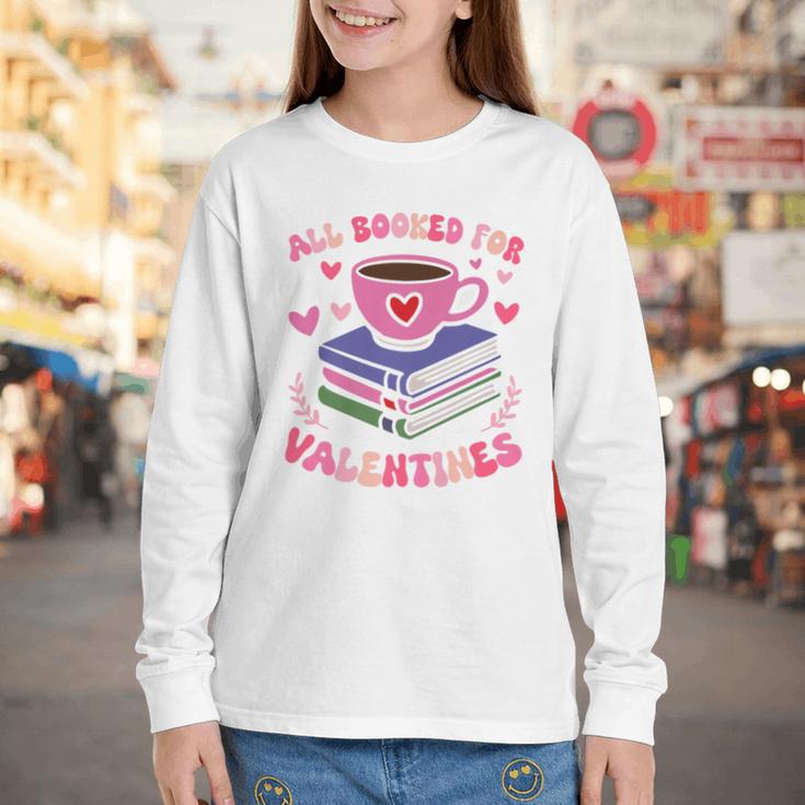 Valentines All Booked For Valentines Book Lovers Teacher Kid Premium Youth Long Sleeve Tee