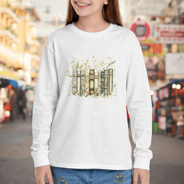 Vintage Floral Bookshelf I Have No Shelf Control Book Lovers Youth Long Sleeve Tee