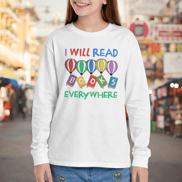 I Will Read Books Everywhere Across America Child Readers Youth Long Sleeve Tee