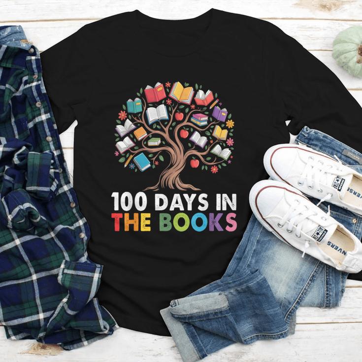 100 Days In The Books Reading Teachers Librarians School Youth Long Sleeve Tee