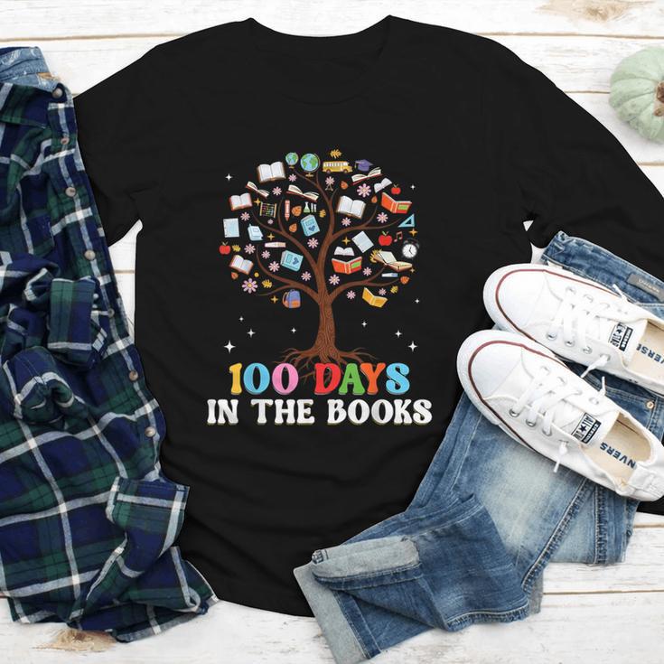 100 Days Of School 100th Day In The Books Reading Teacher Youth Long Sleeve Tee