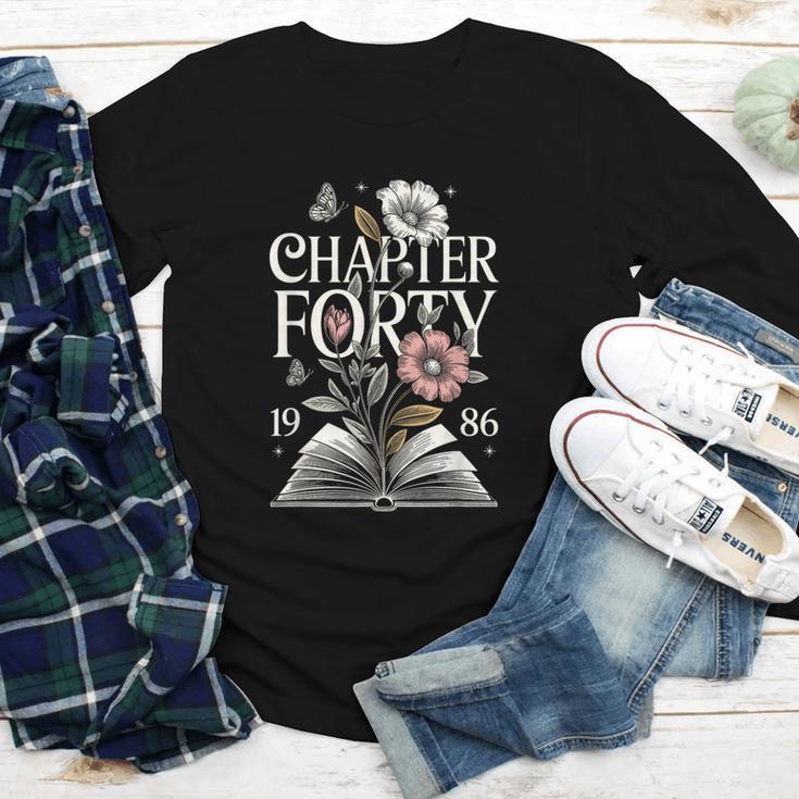 1986 Chapter Forty 40th Birthday Wildflower Book 40 Year Old Youth Long Sleeve Tee 1986 Chapter Forty 40th Birthday Wildflower Book 40 Year Old Youth Long Sleeve Tee