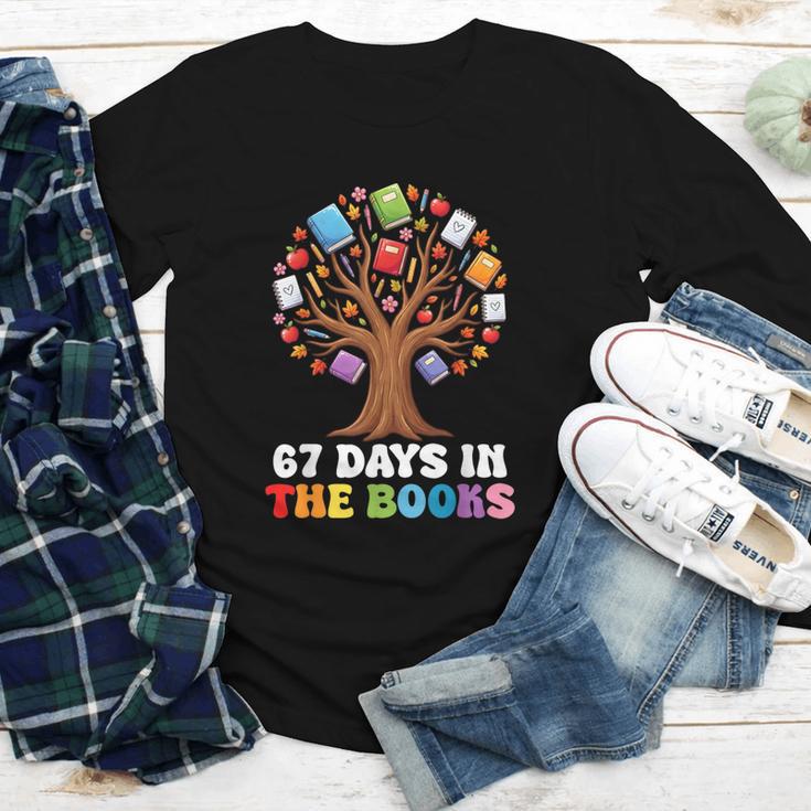 67 Days In The Books Reading Teacher 67th Day Of School Kids Youth Long Sleeve Tee