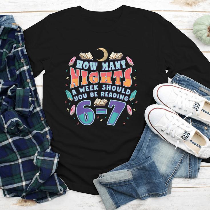 67 Meme Reading How Many Nights Should Read Book Six Seven Youth Long Sleeve Tee