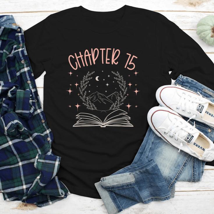 75th Birthday Women Book Lovers Chapter 75 Its My Birthday Youth Long Sleeve Tee