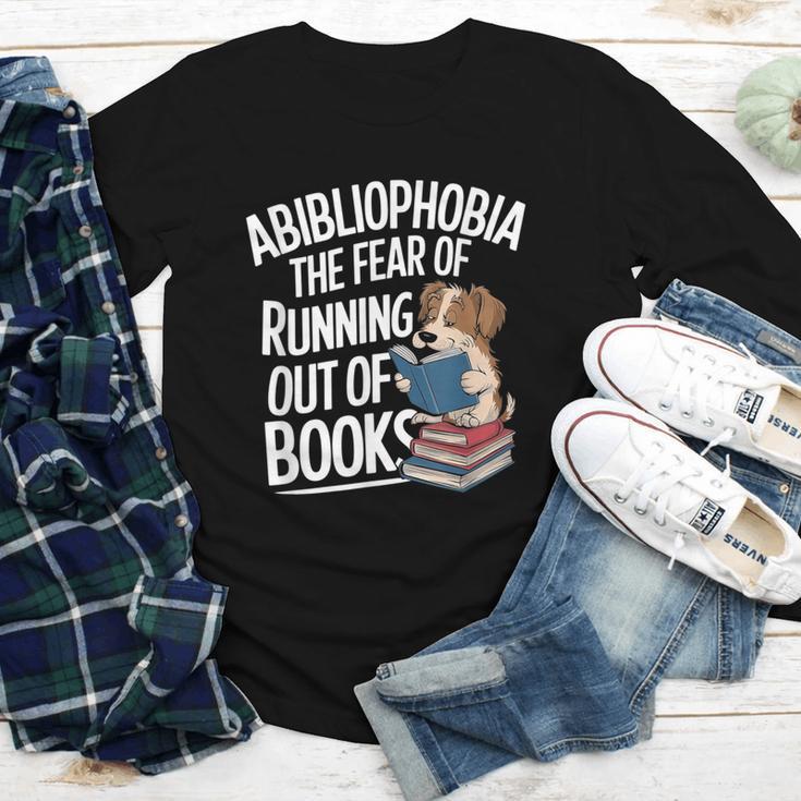 Abibliophobia Dog Book Lover Library Youth Long Sleeve Tee
