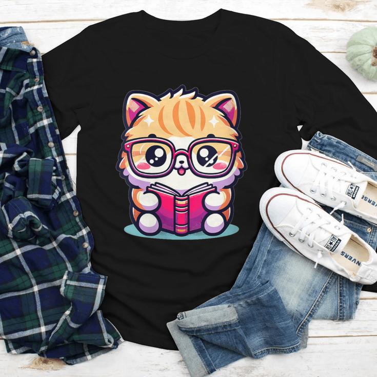 Adorable Book Lover Persian Cat With Reading Glasses Cute Youth Long Sleeve Tee Adorable Book Lover Persian Cat With Reading Glasses Cute Youth Long Sleeve Tee