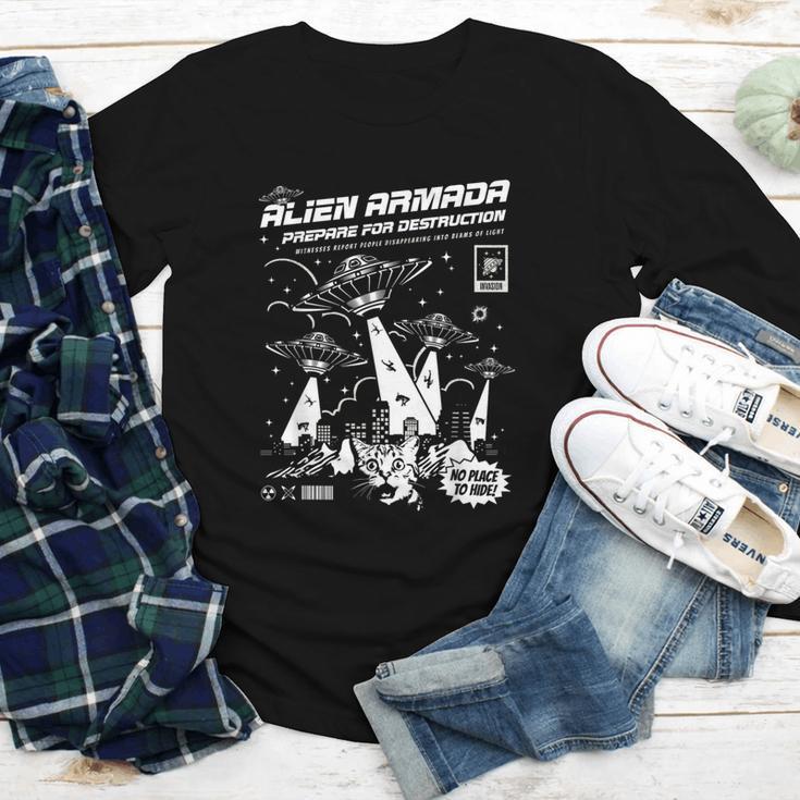 Alien Abduction UFO Lovers Comic Book Style Shirt Youth Long Sleeve Tee