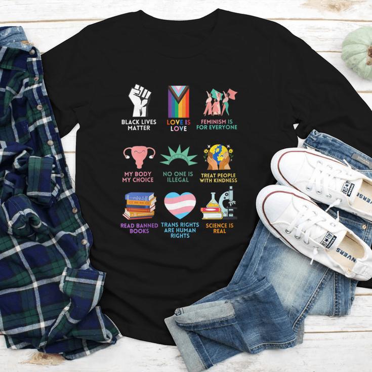 Ally Anti Trump Liberal BLM Love Is Love Banned Books Icons Youth Long Sleeve Tee