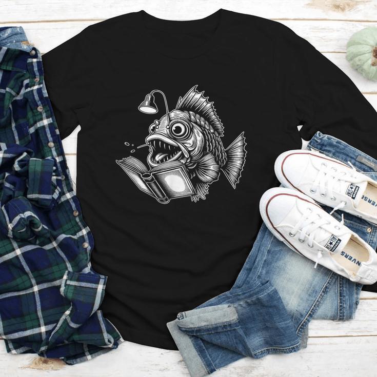 Anglerfish Reading Book Art Youth Long Sleeve Tee Anglerfish Reading Book Art Youth Long Sleeve Tee