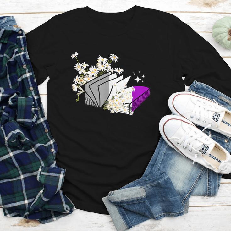 Asexual Book Lover LGBT Reading Pride Ace Flag Daisy Youth Long Sleeve Tee