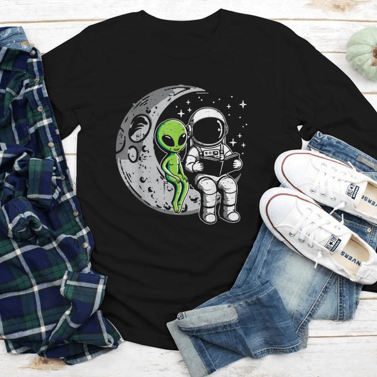 Astronaut Reading Book To Alien Moon Space Women Kids Men Youth Long Sleeve Tee Astronaut Reading Book To Alien Moon Space Women Kids Men Youth Long Sleeve Tee