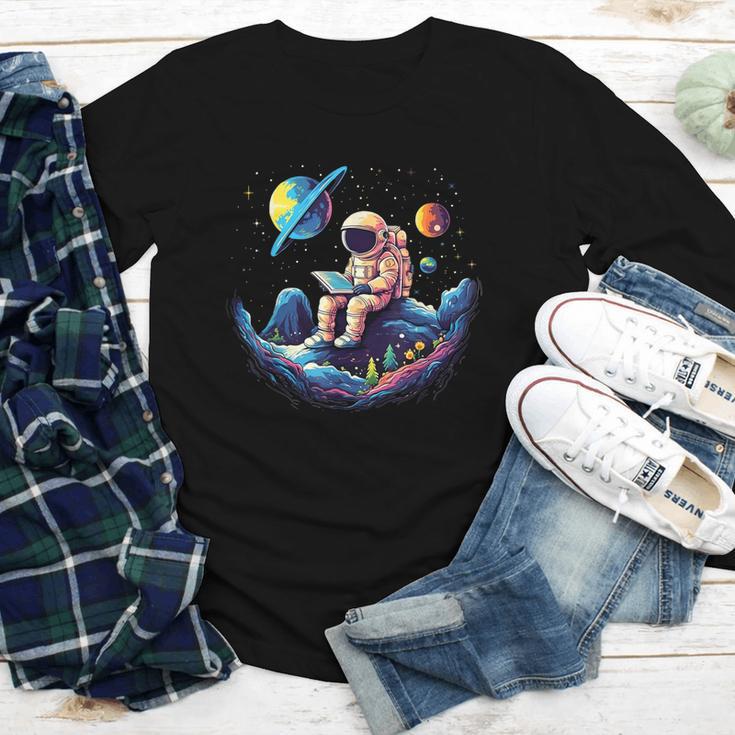 Astronaut Reading Book In Space Books Lover Bookworm Youth Long Sleeve Tee