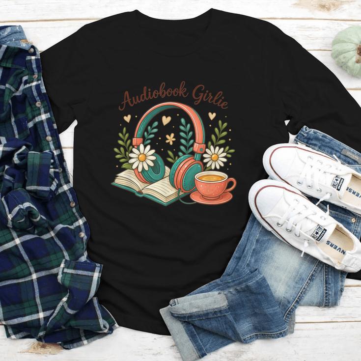 Audiobook Girlie Headphones Book Tea Love Youth Long Sleeve Tee Audiobook Girlie Headphones Book Tea Love Youth Long Sleeve Tee
