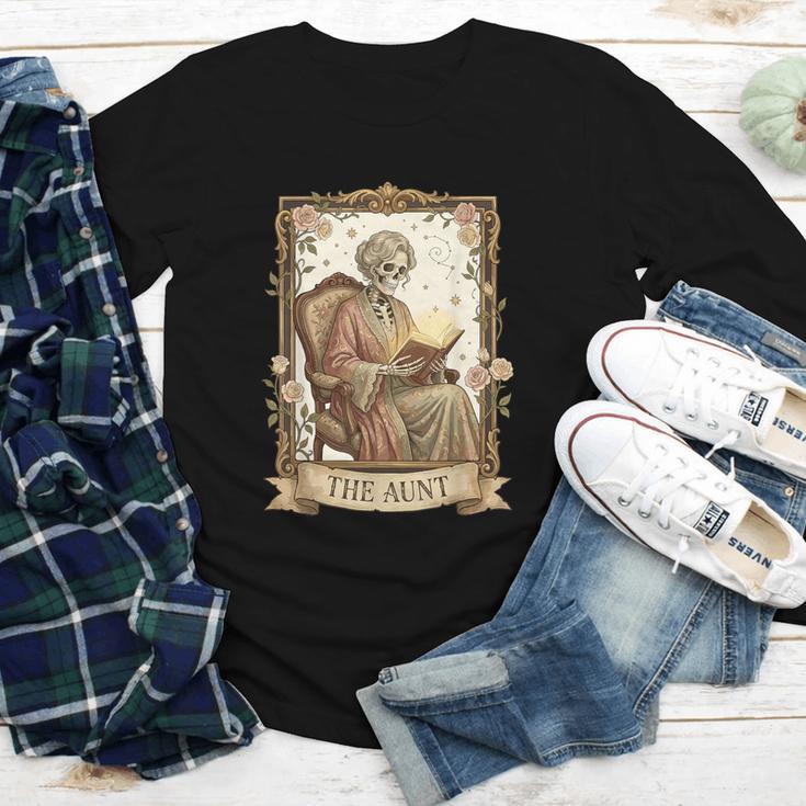 The Aunt Tarot Card Women Skeleton Aunty Book Lover Youth Long Sleeve Tee