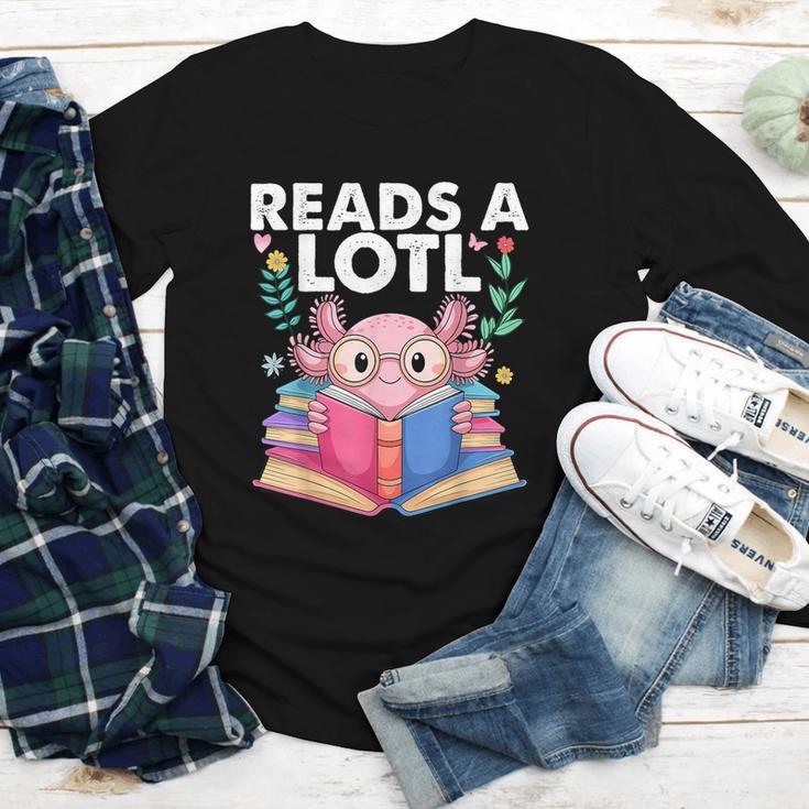 Axolotl Books Readsalotl Reading Bookworm Boys Girls Youth Long Sleeve Tee