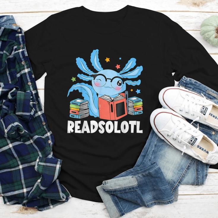 Axolotl Read Book Kawaii Reading Books For Men Women Youth Long Sleeve Tee