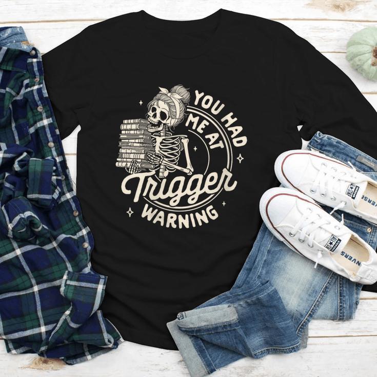 Banned Book Reading Bookish You Had Me At Trigger Warning Youth Long Sleeve Tee