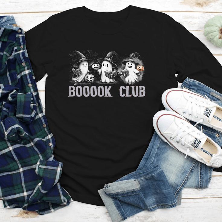 Boo Ghost Books Book Club Halloween Women School Teacher Youth Long Sleeve Tee