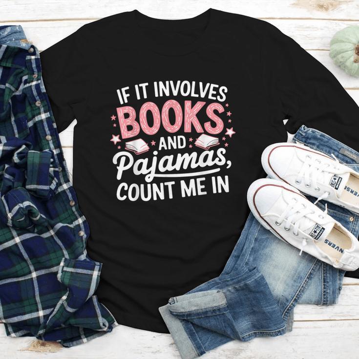 Book & Pajamas Humorous Book Lover Reading Bedtime Youth Long Sleeve Tee