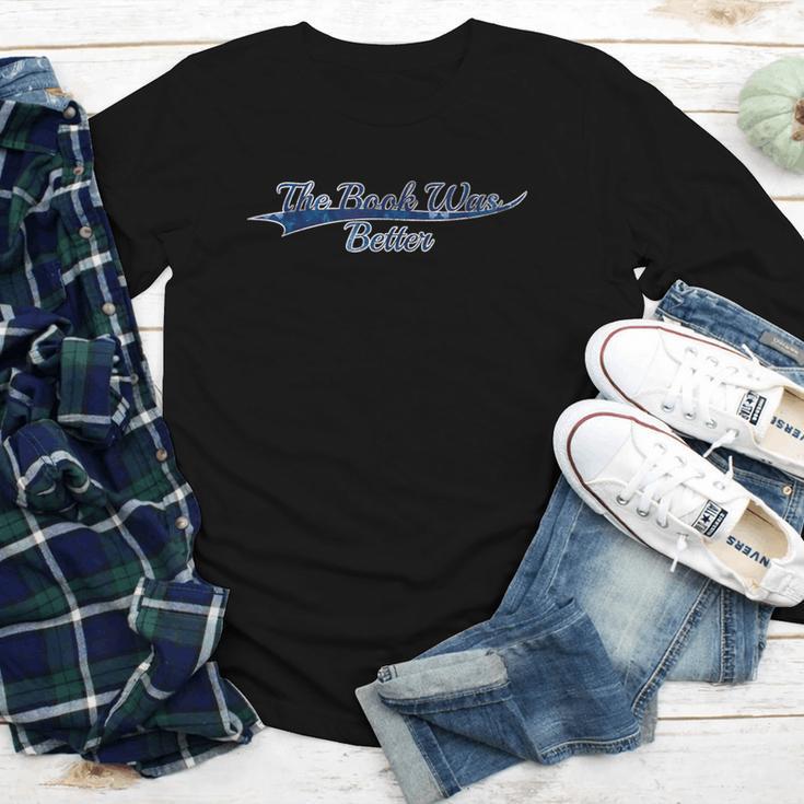 The Book Was Better Reading Lover Vintage Varsity Youth Long Sleeve Tee