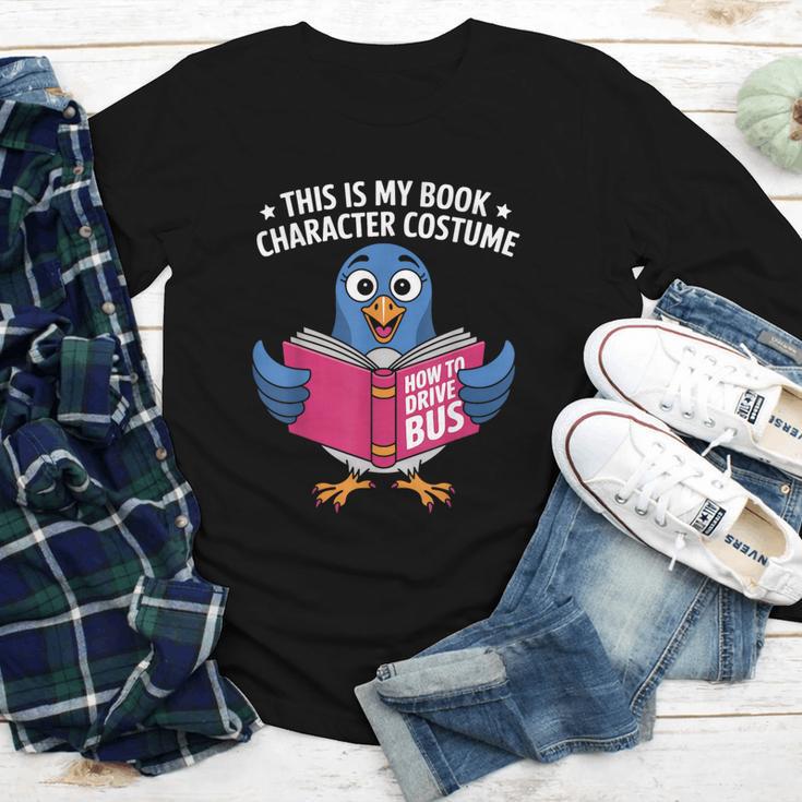 This Is My Book Character Costume Cute Pigeon Kids Reading Youth Long Sleeve Tee