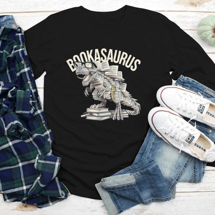 Book Dinosaur Bookworm T-Rex Dino Reading Books Book Youth Long Sleeve Tee
