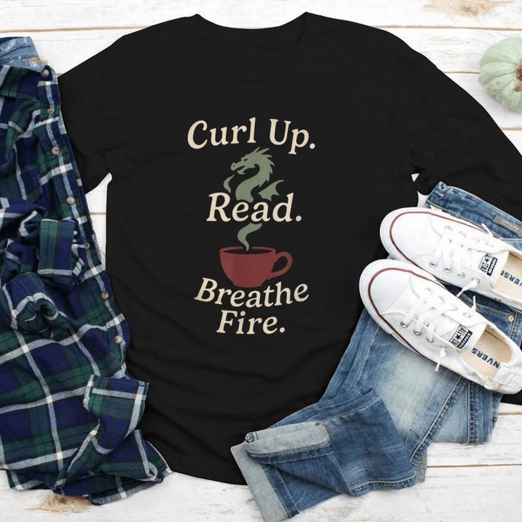 Book Dragon Fantasy Reader Cozy Reading Book Lover Dragon Youth Long Sleeve Tee