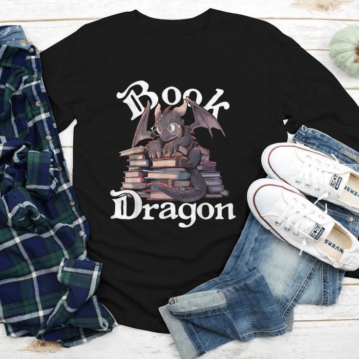 Book Dragon Book Lover Bookworm Book Reader Librarian Youth Long Sleeve Tee
