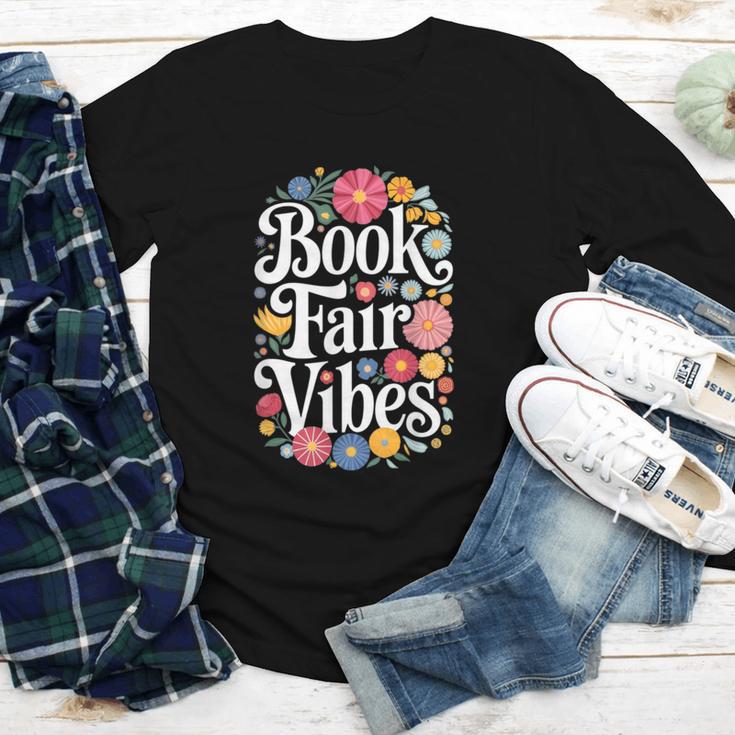 Book Fair Vibes Groovy 70s Retro School Librarian Youth Long Sleeve Tee