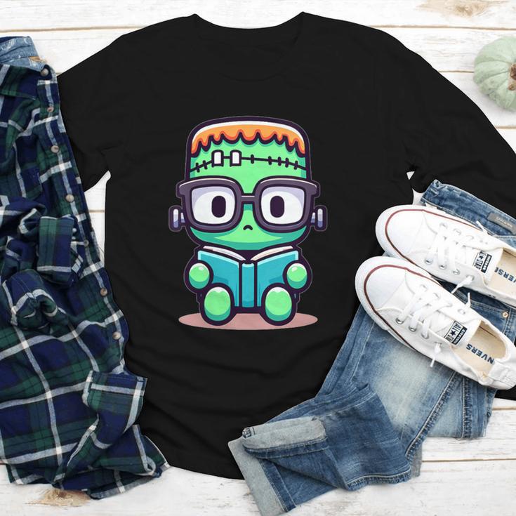 Book Lover Frankenstein's Monster With Reading Glasses Youth Long Sleeve Tee