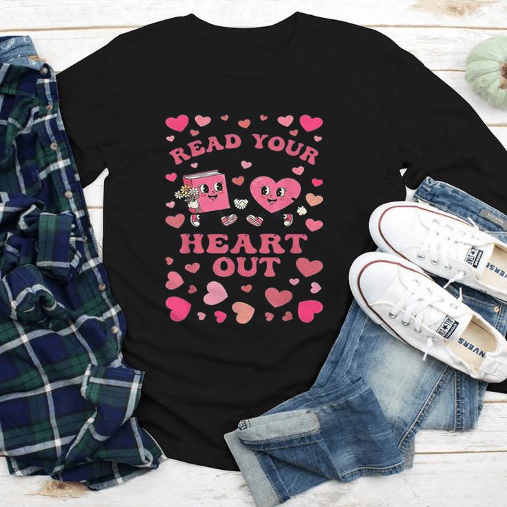 Book Lover Read Your Heart Out Teacher Valentines Youth Long Sleeve Tee