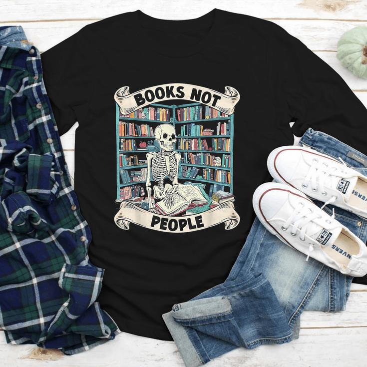Book Lover Skeleton Reading Love Books Not People Youth Long Sleeve Tee