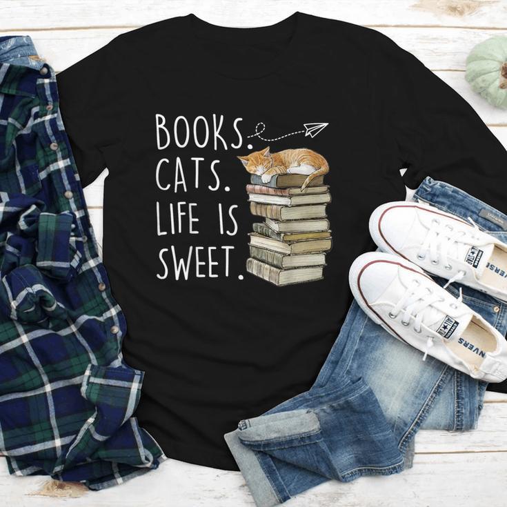 Book Lovers Books Cats Life Is Sweet Cat Lover Youth Long Sleeve Tee