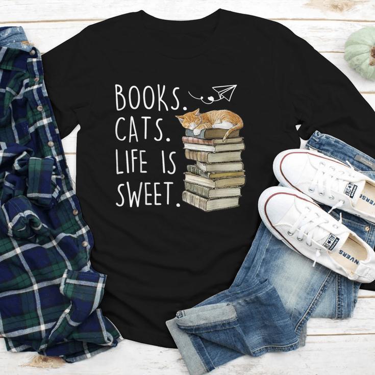 Book Lovers Books Cats Life Is Sweet Cat Lovers Youth Long Sleeve Tee