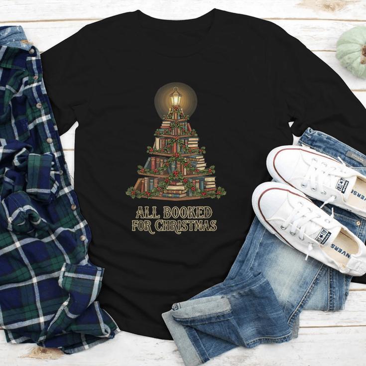 All Booked For Christmas Book Tree Book Lover Teacher Youth Long Sleeve Tee All Booked For Christmas Book Tree Book Lover Teacher Youth Long Sleeve Tee