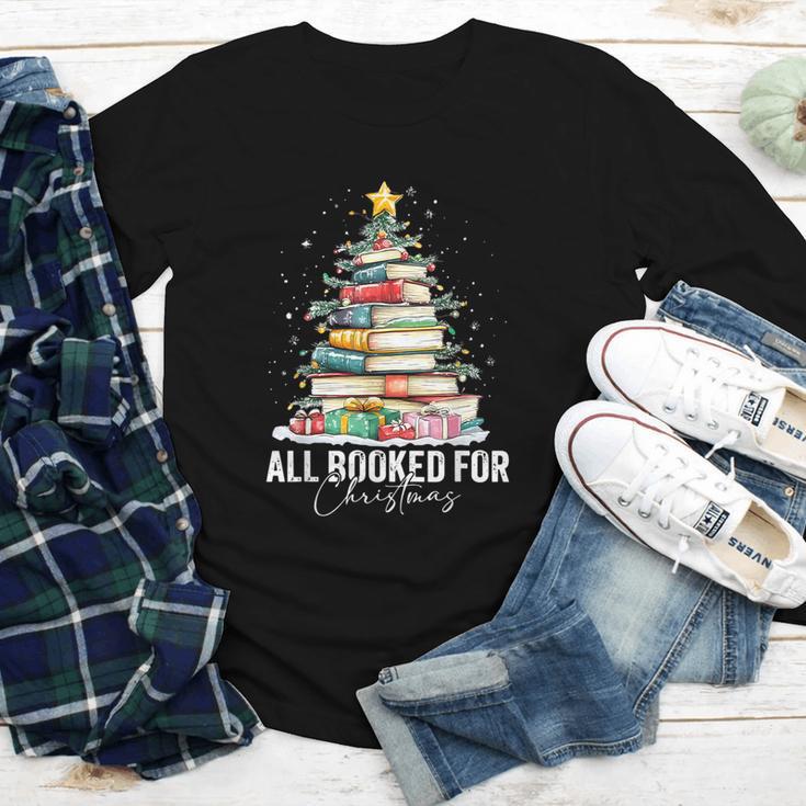 All Booked For Christmas Coquette Books Teacher Xmas Tree Youth Long Sleeve Tee