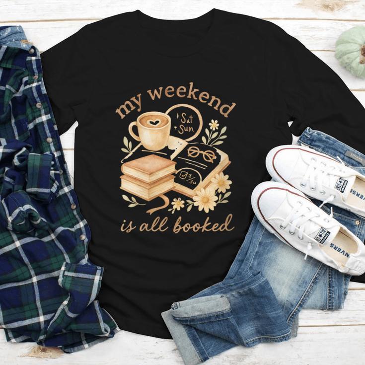 My Weekend Is All Booked Cozy Book Lover Reading Youth Long Sleeve Tee My Weekend Is All Booked Cozy Book Lover Reading Youth Long Sleeve Tee