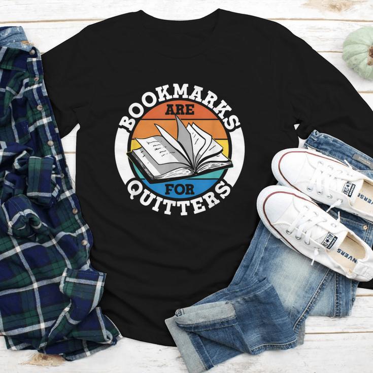 Bookmarks Are For Quitters Reader Read Book Reading Youth Long Sleeve Tee