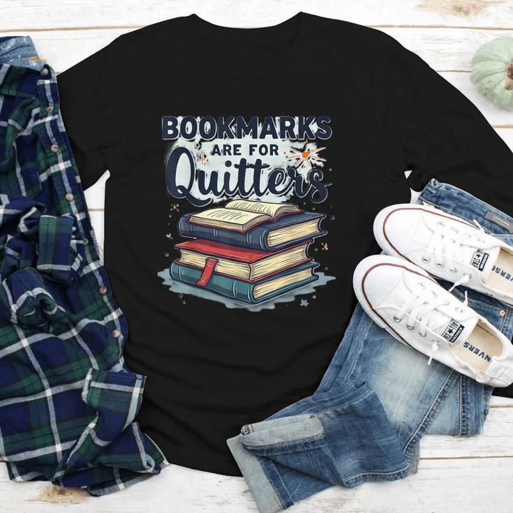 Bookmarks Are For Quitters Reading Quote Book Lover Youth Long Sleeve Tee